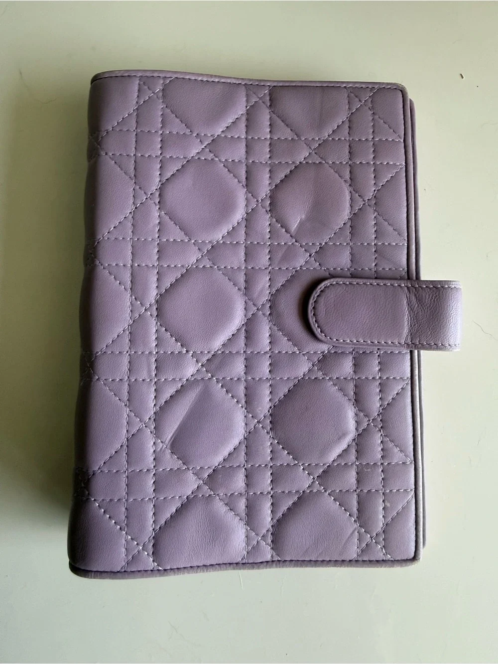 RARE Dior Lavender Quilted Leather MM Personal size Agenda